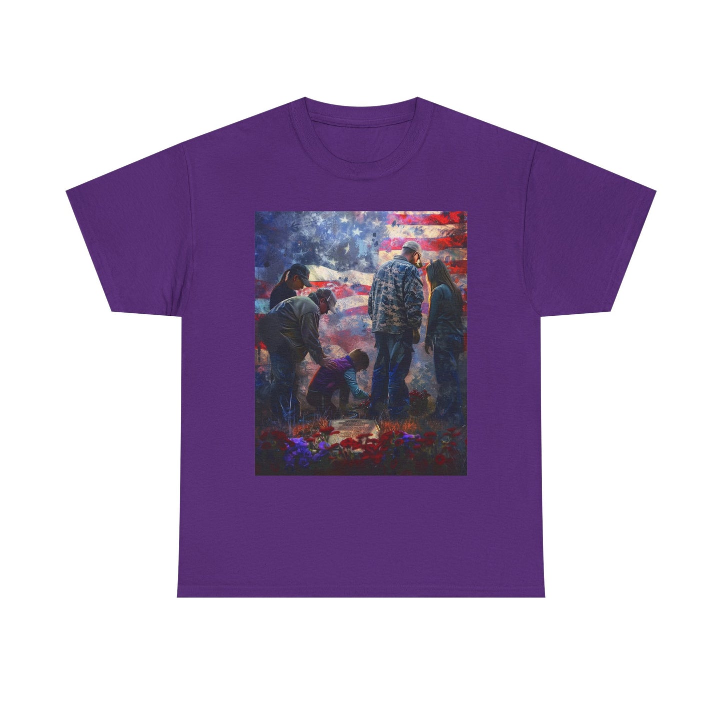 T-Shirt American Flag Soldier Grave Memorial Tribute Unisex Tee
