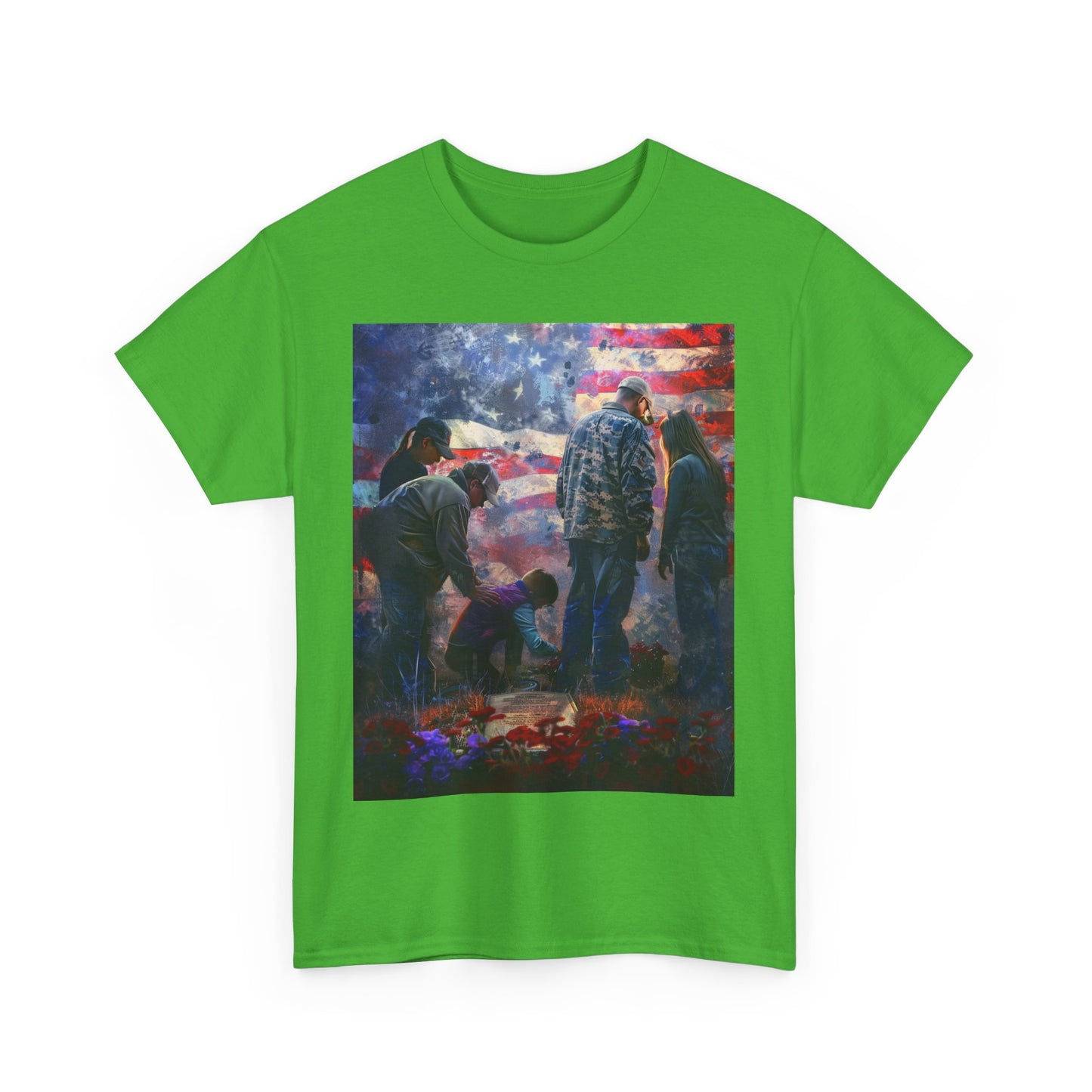 T-Shirt American Flag Soldier Grave Memorial Tribute Unisex Tee