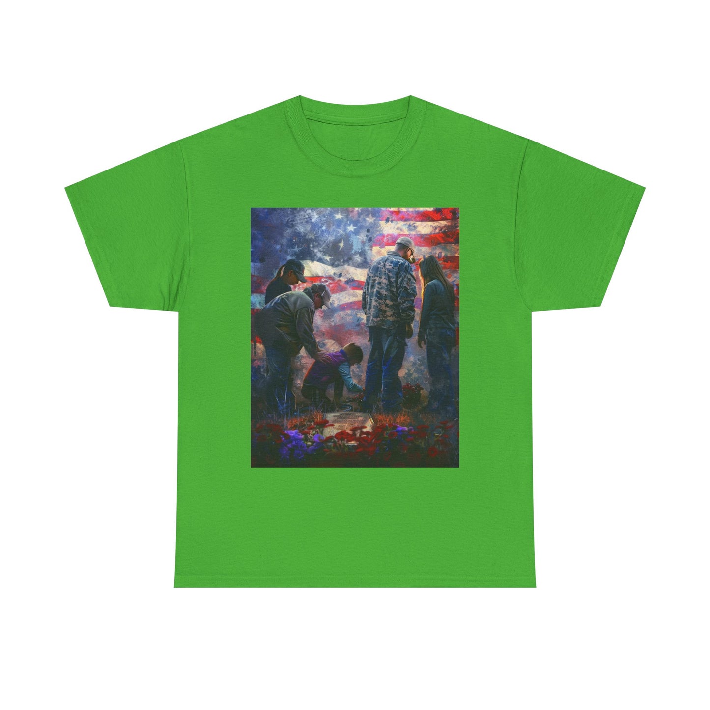 T-Shirt American Flag Soldier Grave Memorial Tribute Unisex Tee