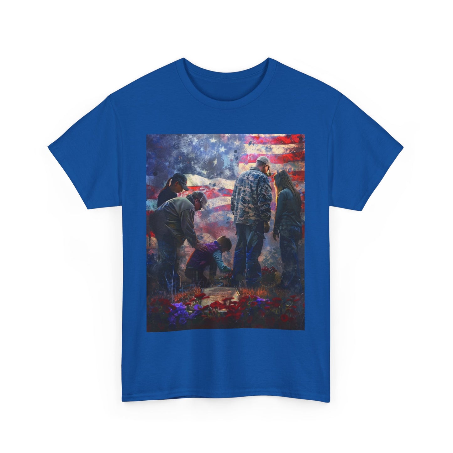 T-Shirt American Flag Soldier Grave Memorial Tribute Unisex Tee