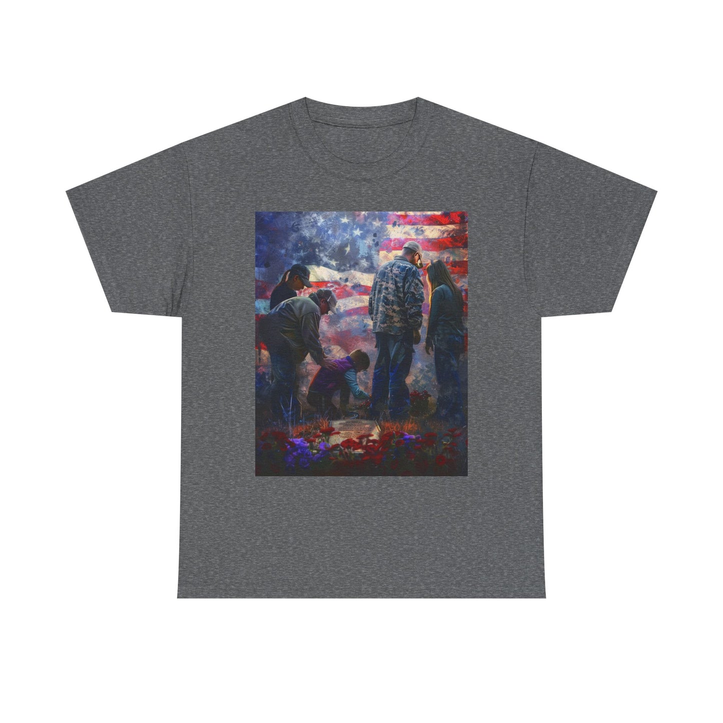 T-Shirt American Flag Soldier Grave Memorial Tribute Unisex Tee