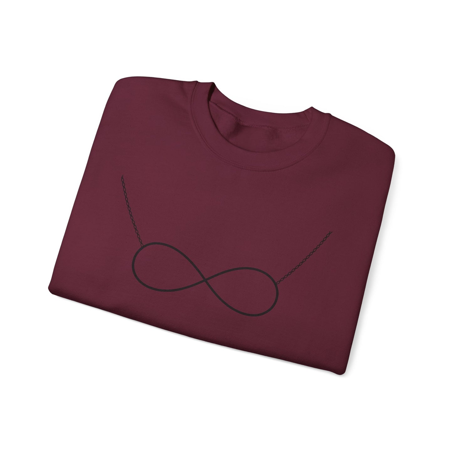 Infinity Necklace Crewneck Sweatshirt - Minimalist Romantic Design