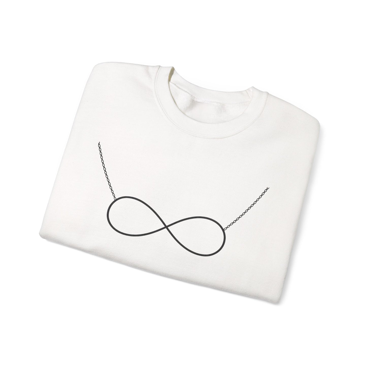 Infinity Necklace Crewneck Sweatshirt - Minimalist Romantic Design