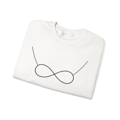 Infinity Necklace Crewneck Sweatshirt - Minimalist Romantic Design