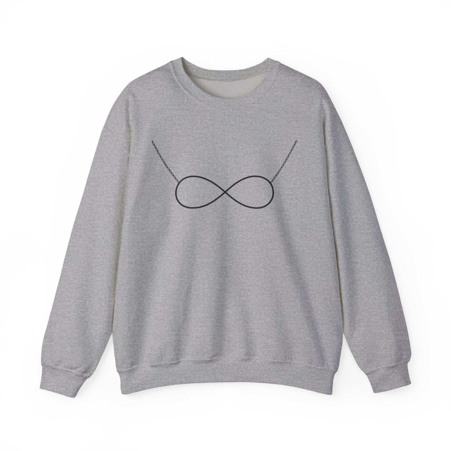 Infinity Necklace Crewneck Sweatshirt - Minimalist Romantic Design