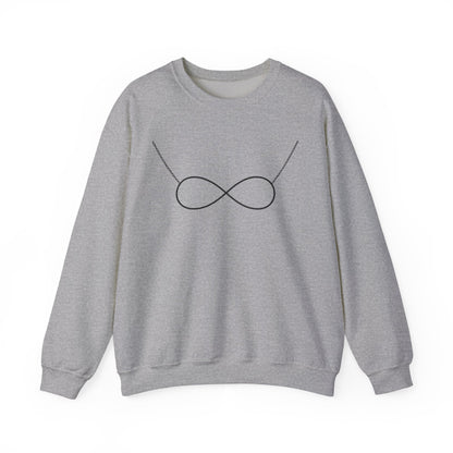 Infinity Necklace Crewneck Sweatshirt - Minimalist Romantic Design