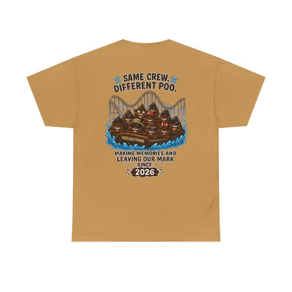 Funny Theme Park T‑Shirt — "Hershey Squirts" Splash Ride Crew Tee (We Came, We Dropped, We Made a Splash)
