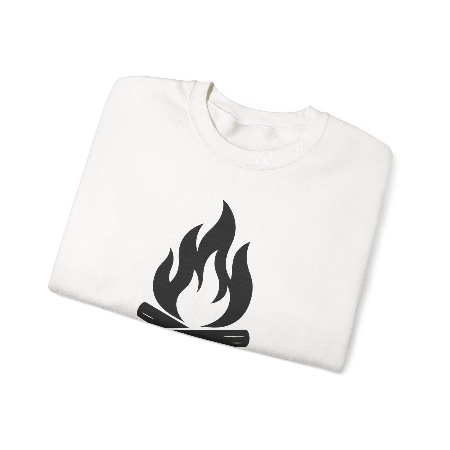Bonfire Silhouette Crewneck Sweatshirt - Cousins Beach, Summer '25 Minimalist Design