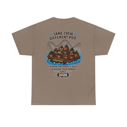 Funny Theme Park T‑Shirt — "Hershey Squirts" Splash Ride Crew Tee (We Came, We Dropped, We Made a Splash)