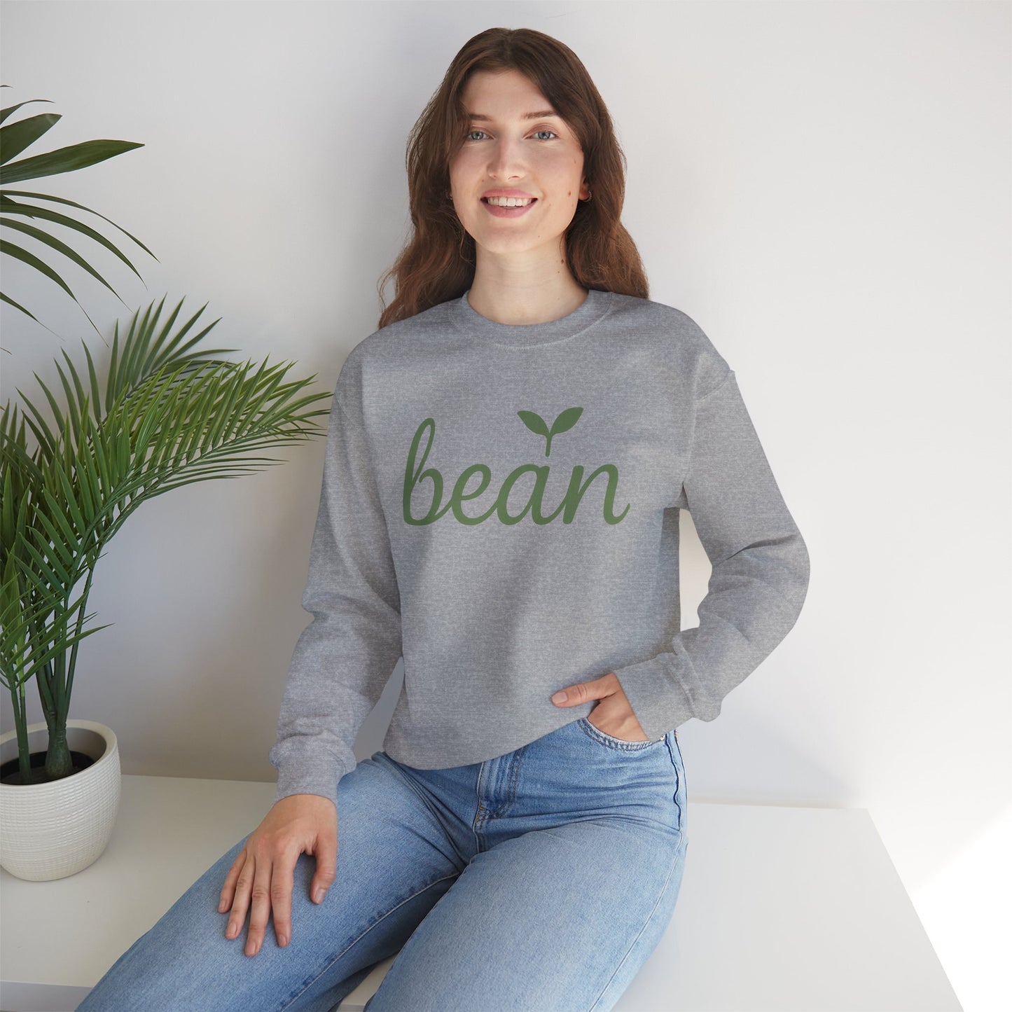 Bean Script Sweatshirt - Minimalist Pastel Design