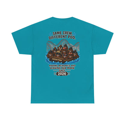 Funny Theme Park T‑Shirt — "Hershey Squirts" Splash Ride Crew Tee (We Came, We Dropped, We Made a Splash)