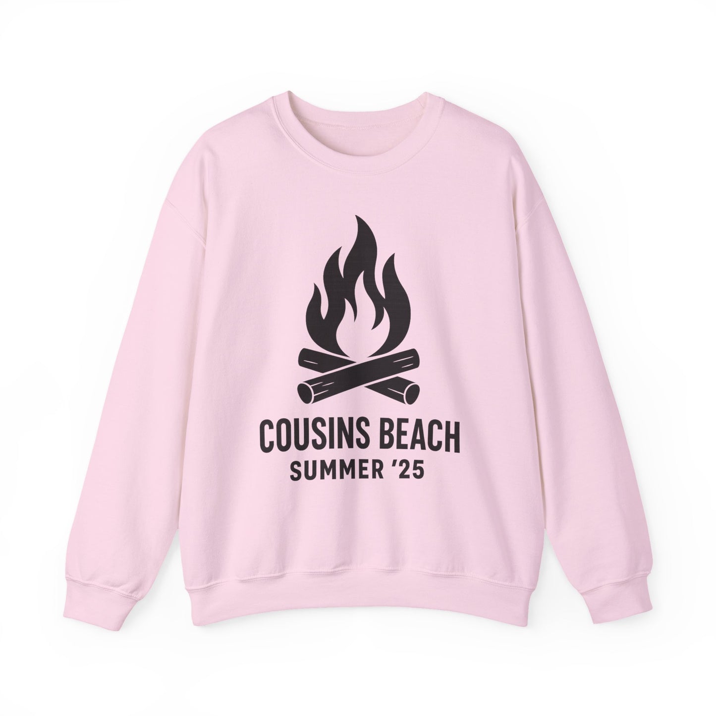 Bonfire Silhouette Crewneck Sweatshirt - Cousins Beach, Summer '25 Minimalist Design