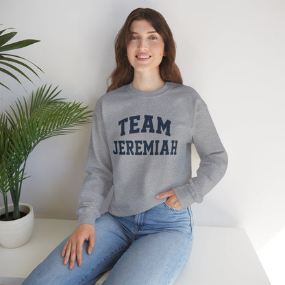 Team Jeremiah Crewneck Sweatshirt - Varsity Style Statement Design