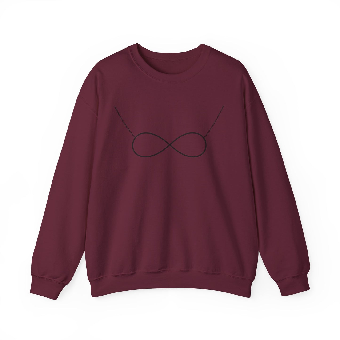 Infinity Necklace Crewneck Sweatshirt - Minimalist Romantic Design