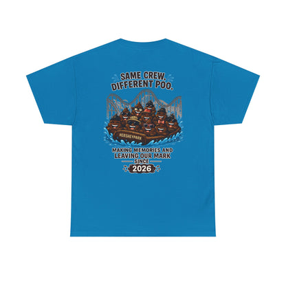 Funny Theme Park T‑Shirt — "Hershey Squirts" Splash Ride Crew Tee (We Came, We Dropped, We Made a Splash)