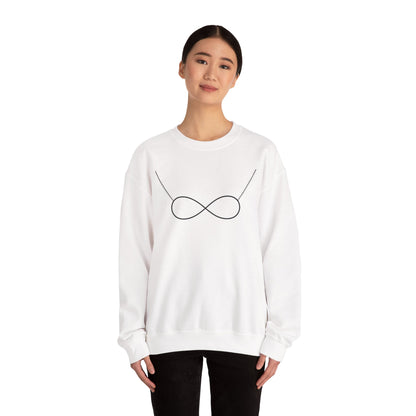 Infinity Necklace Crewneck Sweatshirt - Minimalist Romantic Design