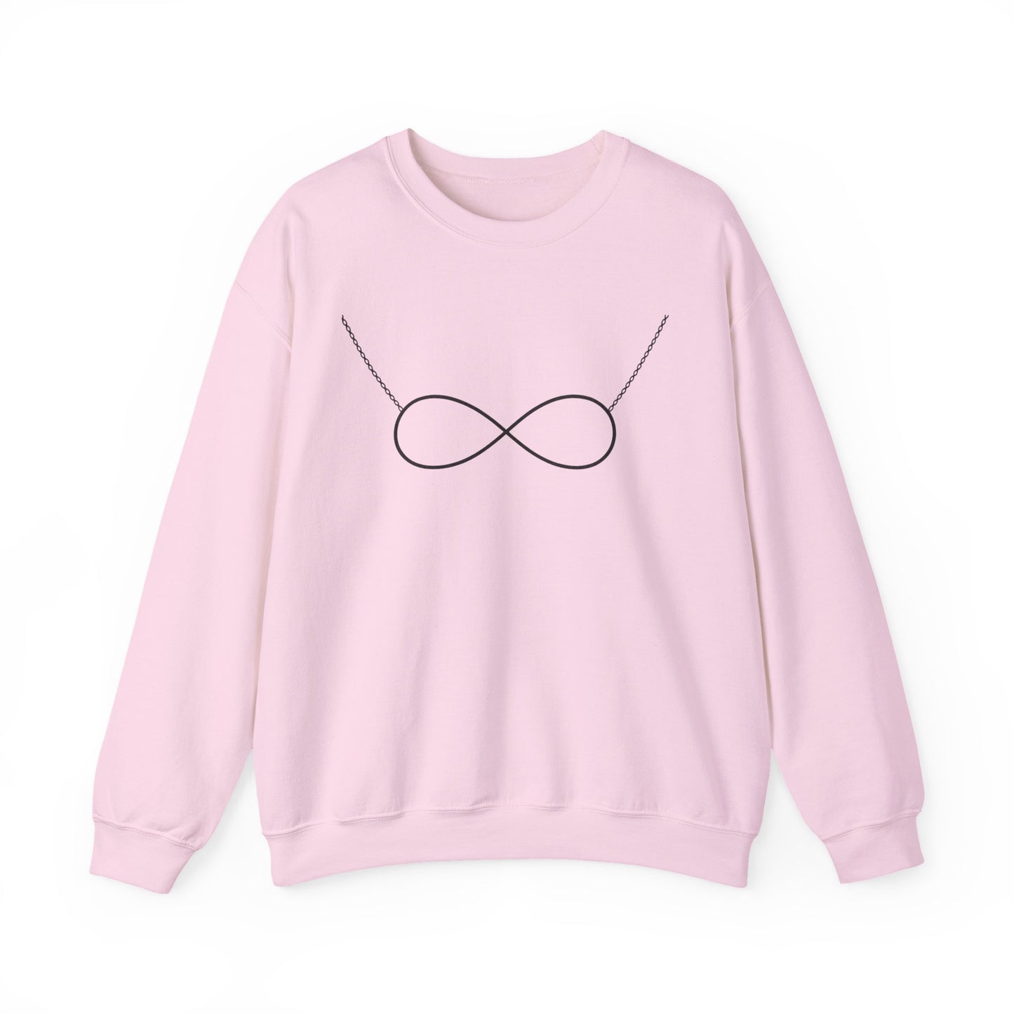 Infinity Necklace Crewneck Sweatshirt - Minimalist Romantic Design