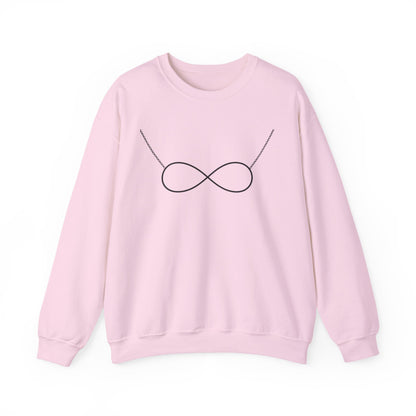 Infinity Necklace Crewneck Sweatshirt - Minimalist Romantic Design