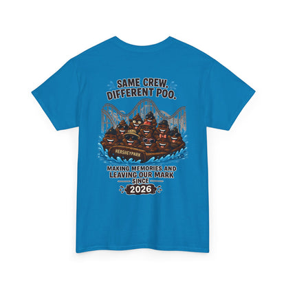Funny Theme Park T‑Shirt — "Hershey Squirts" Splash Ride Crew Tee (We Came, We Dropped, We Made a Splash)