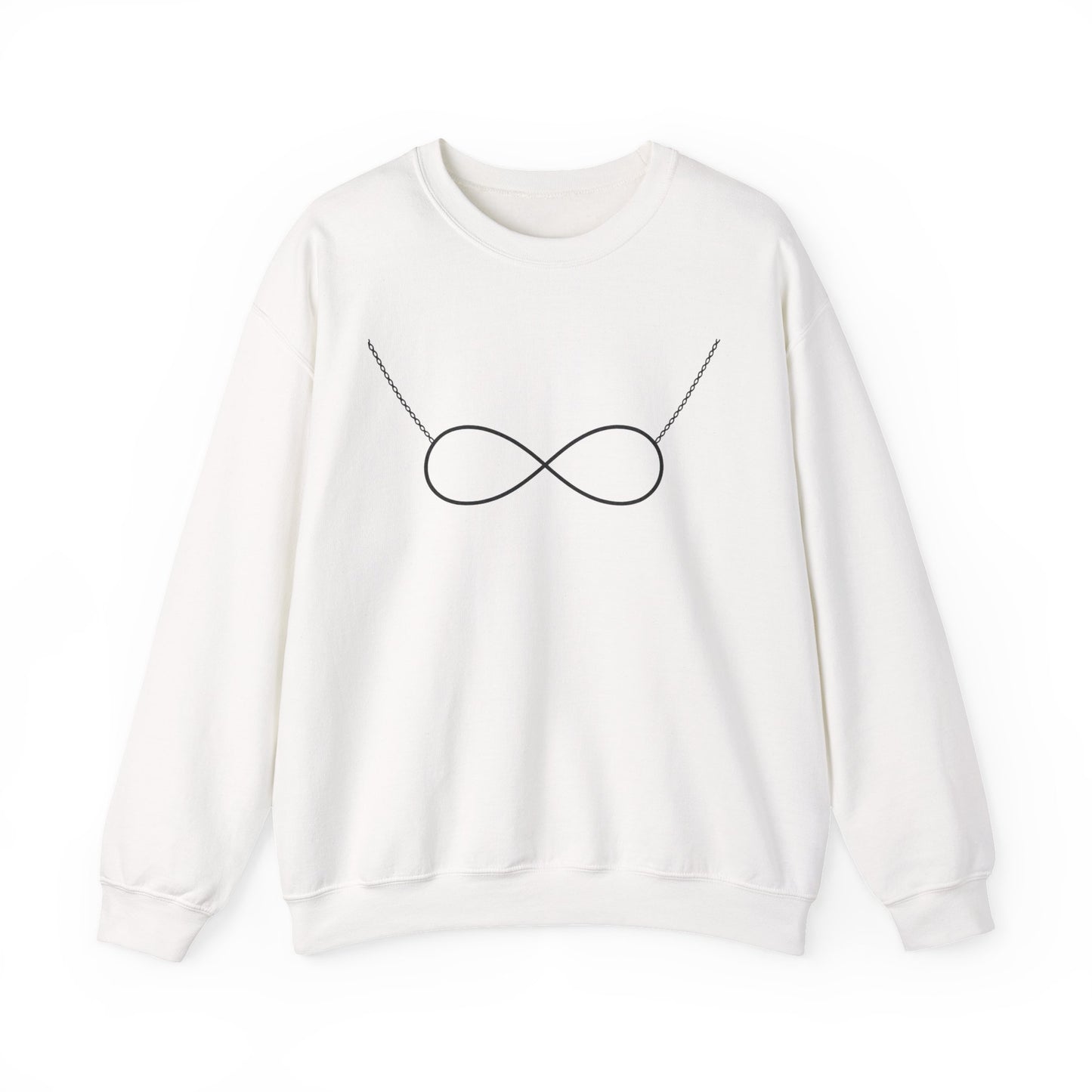 Infinity Necklace Crewneck Sweatshirt - Minimalist Romantic Design