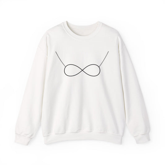 Infinity Necklace Crewneck Sweatshirt - Minimalist Romantic Design