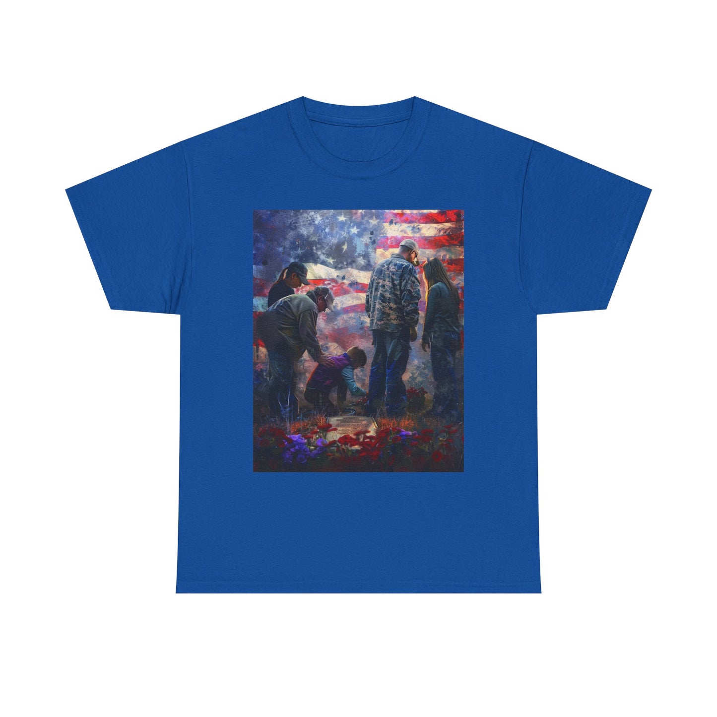 T-Shirt American Flag Soldier Grave Memorial Tribute Unisex Tee