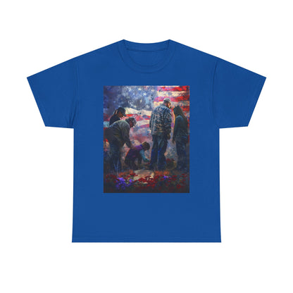 T-Shirt American Flag Soldier Grave Memorial Tribute Unisex Tee