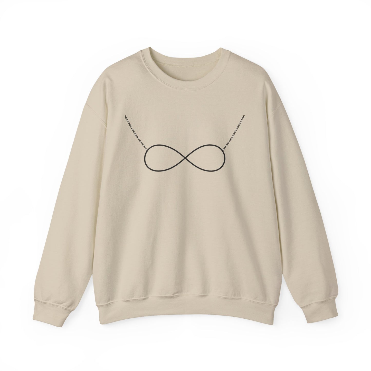 Infinity Necklace Crewneck Sweatshirt - Minimalist Romantic Design