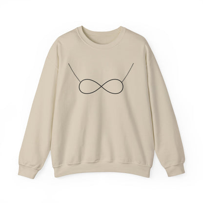 Infinity Necklace Crewneck Sweatshirt - Minimalist Romantic Design