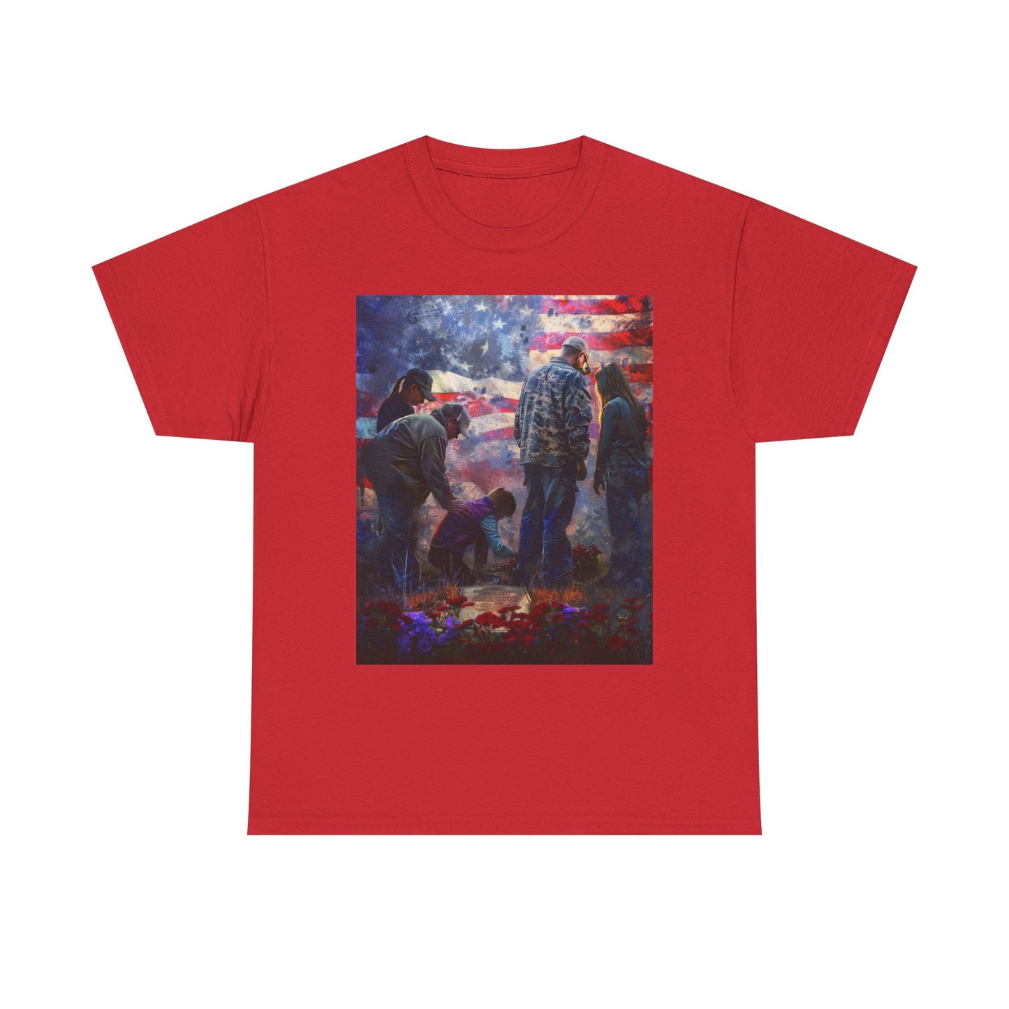 T-Shirt American Flag Soldier Grave Memorial Tribute Unisex Tee